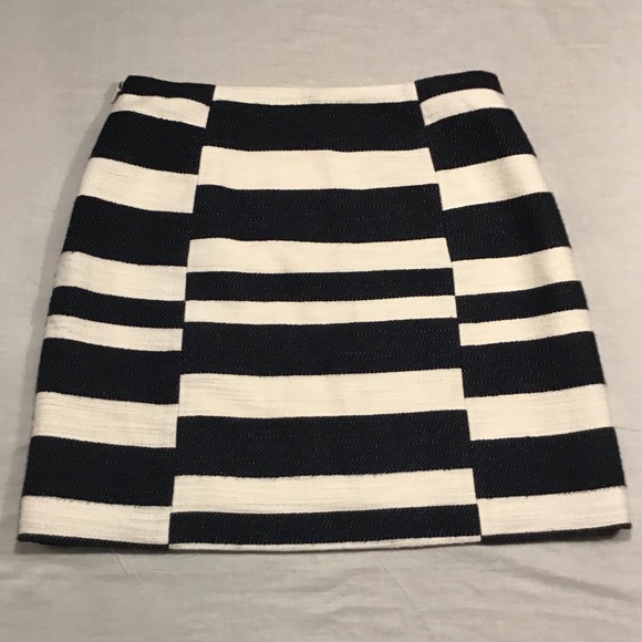 Loft Womens Tweed Skirt Size 6 Woven Knit Knee Length Midi Straight Stripes Twee - Picture 6 of 13